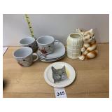 LORREN HOME TRENDS PORCELAIN CUPS AND SAUCERS