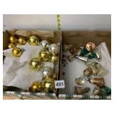 ASSORTED VTG CHRISTMAS ORNAMENTS, INCL GLASS
