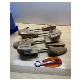 FLORSHEIM AND THOM MCAN WOODEN SHOE TREES (4),