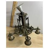 VTG ART DECO STYLE CHANDELIER, FIVE-LIGHT, CAST