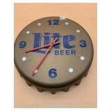 LAKESIDE LTD. LITE BEER WALL CLOCK, VTG, PLASTIC