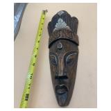 HAND-CARVED WOOD WALL MASK, INDONESIAN ORIGIN, GB