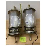 PR MICHELOB BEER CRYSTAL LAMPS, ANHEUSER-BUSCH