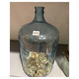 VTG BLUE GLASS CARBOY, FIVE GALLON CAPACITY,