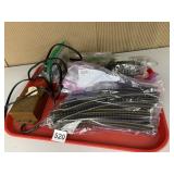 MODEL TRAIN TRACK SECTIONS, POWER PACK, AND