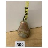 ONYX DECORATIVE PEAR AND SPHERE, BANDED GREEN AND