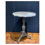 WOOD TOP SIDE TABLE 26.5" H X 17"D