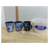 TEQUILA ROSE MUGS (3), BUD LIGHT PLASTIC PITCHER.