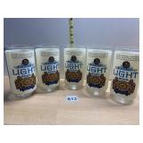 SCHLITZ LIGHT BEER GLASSES, SPECIAL LAGER LOGO.