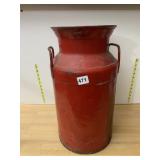 VTG METAL MILK CAN, RED PAINTED FINISH, DUAL