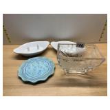 WHITE BARN CANDLE CO. FISH PLATE, TWO WHITE
