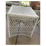 VTG WHITE WICKER FURNITURE SET, INCLUDES