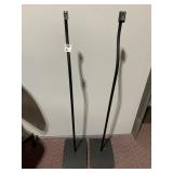 METAL SPEAKER STANDS (2), BLACK FINISH,