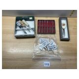 BOSTON WAREHOUSE CHEESE SPREADERS, CHEESE FORKS,