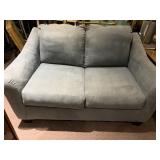 UPHOLSTERED GRAY LOVESEAT