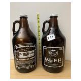 AMBER GLASS GROWLERS (4), INCLUDES THE BREW