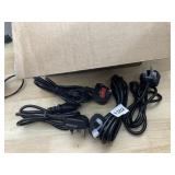 ASSORTED POWER CABLES (QTY), VARIOUS LENGTHS, UK