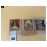 GOUDEY GUM CO. INDIAN CHEWING GUM CARDS (3).