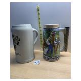 DINKELACKER STONEWARE STEIN, BUDWEISER SPORTS