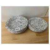 PIER 1 IMPORTS STONEWARE PLATES, BLACK AND WHITE