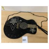 MARY FRANCES BEADED GUITAR-SHAPED HANDBAG, CHAIN