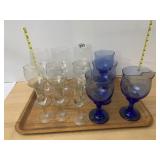 ASSORTED STEMWARE, INCL CLEAR WINE GLASSES AND