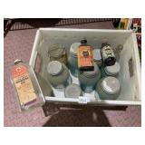 VTG GLASS JARS (8) W/ LIDS, INCLUDES BALL PERFECT