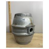 ALUMINUM KEG, EMPTY, INDUSTRIAL STYLE.