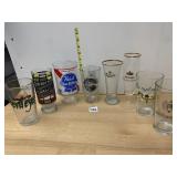 ASSORTED BREWERY DRINKING GLASSES (8), INCL PABST
