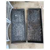 RUBBER BOOT TRAYS (2), RECTANGULAR, SCROLLWORK