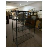 WIRE STORAGE SHELVING UNIT, BLACK FINISH, 4-TIER,