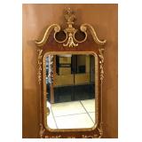 ITALIAN GILT AND BURLED WOOD MIRROR 54.5" H X 28.5