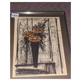 BERNARD BUFFET LITHOGRAPH, FLORAL STILL LIFE,