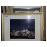 INDUSTRIAL FACILITY NIGHT PHOTOGRAPH, FRAMED.