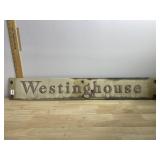 WESTINGHOUSE CAST METAL SIGN, RAISED LETTERING,