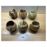 ONYX GOBLETS (6), ASSORTED COLORS, VARIED