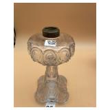 DUNCAN MILLER VTG CLEAR PRESSED GLASS OIL LAMP