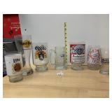 ASSORTED BEER GLASSWARE INCL LITE, HARD ROCK