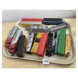 ASSORTED MODEL TRAIN CARS (11), INCL LOCOMOTIVES,