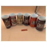 MACKENZIE PLASTIC BEER MUGS (6), INCLUDES BUD