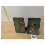 DAYAGI BRASS AND PATINATED METAL BOOKENDS,