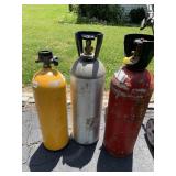 GAS CYLINDERS (3), INCLUDES YELLOW LUXFER,