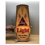 BLATZ LIGHTED BEER SIGN, PLASTIC CONSTRUCTION,