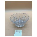 CRYSTAL SERVING BOWL, DIAMOND CUT PATTERN,