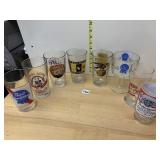 ASSORTED BEER GLASSWARE INCL PABST BLUE RIBBON,