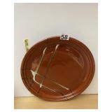 RANMARU POTTERS CHOICE STONEWARE PLATE, BROWN
