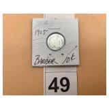 1905 BARBER DIME, IN CARDBOARD HOLDER.