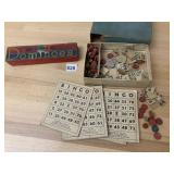 VTG HALSAM DOMINOES SET NO. 623-H, WOODEN TILES,