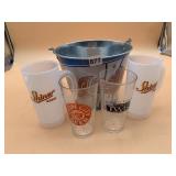 CLEVELAND INDIANS METAL ICE BUCKET, SHINER BEER