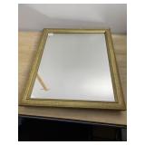 GILT WOOD FRAME MIRROR, RECTANGULAR, ORNATE